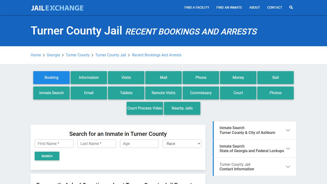 Turner County Jail GA Recent Arrests and Bookings - Jail Exchange