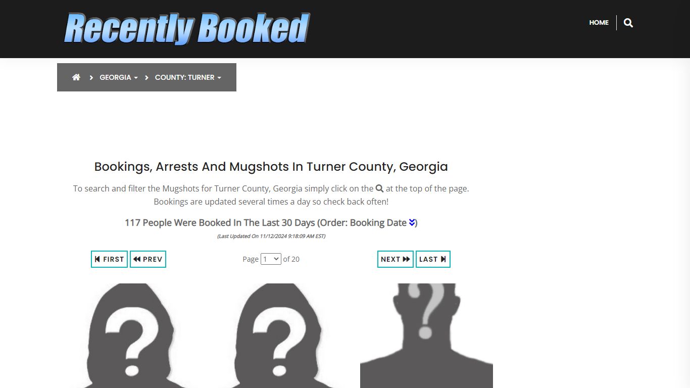 Bookings, Arrests and Mugshots in Turner County, Georgia - Recently Booked